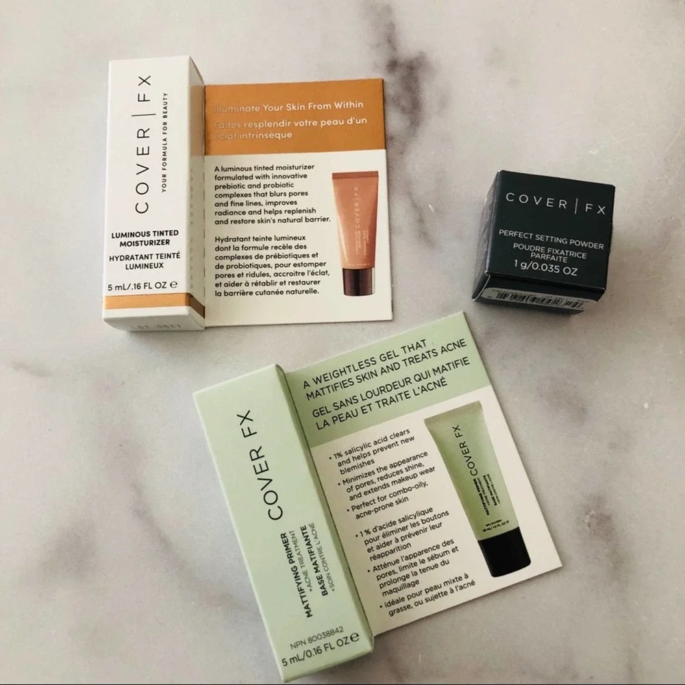 3x Cover FX Setting Powder, Moisturizer, Primer